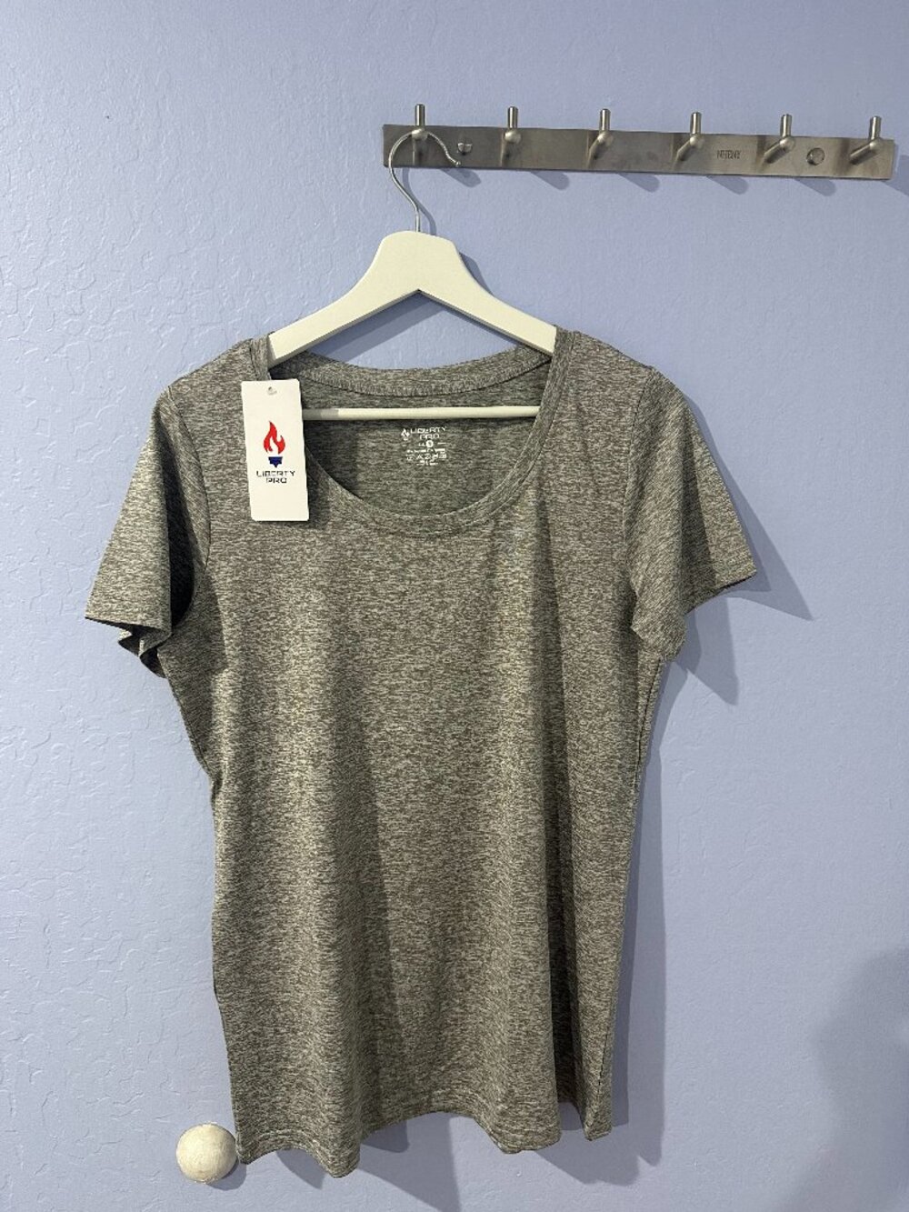 Large Gray Heather Liberty Pro Scoopy Neck t- shirt